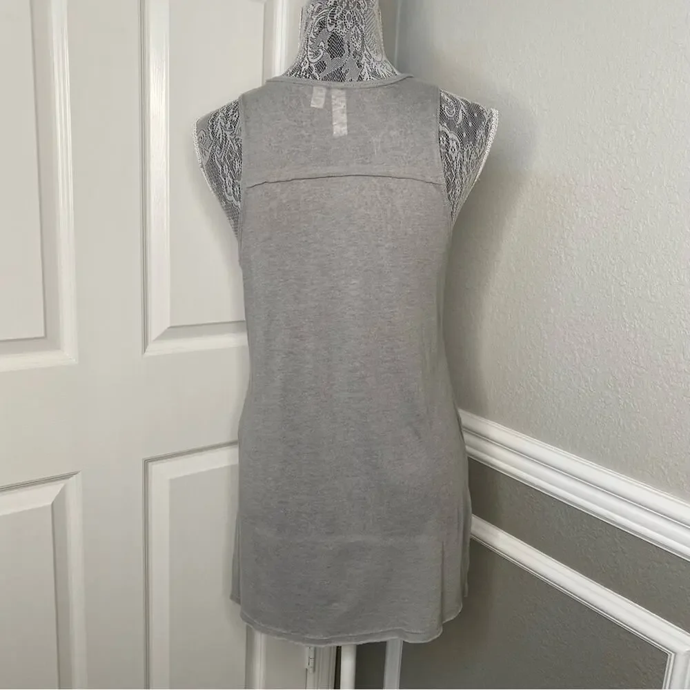 BP Brass Plum Womens Sleeveless V-Neck Button Down Henley Tunic Tank Top XS